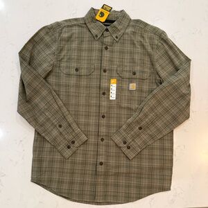 Carhartt Olive Plaid Long Sleeve Shirt
